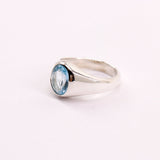 Anillo de Topacio Azul elaborado en plata 950 - Anillos