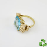 Anillo de Topacio Azul en oro 18 k - Anillos