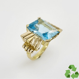 Anillo de Topacio Azul en oro 18 k - Anillos