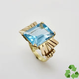 Anillo de Topacio Azul en oro 18 k - Anillos