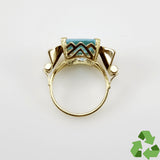 Anillo de Topacio Azul en oro 18 k - Anillos