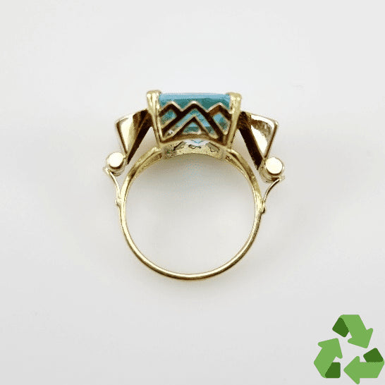 Anillo de Topacio Azul en oro 18 k - Anillos