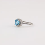Anillo de Topacio Azul y cubic zirconia - Anillos