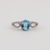 Anillo de Topacio Azul y cubic zirconia - Anillos