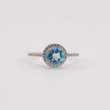 Anillo de Topacio Azul y cubic zirconia - Anillos