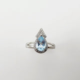 Anillo de Topacio Azul y cubic zirconia - Anillos