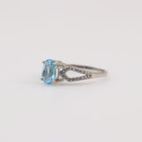 Anillo de Topacio Azul y cubic zirconia - Anillos