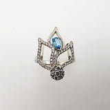 Anillo de Topacio Azul y cubic zirconia - Anillos