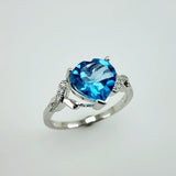 Anillo de Topacio Azul y cubic zirconia - Anillos