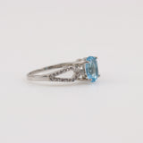 Anillo de Topacio Azul y cubic zirconia - Anillos
