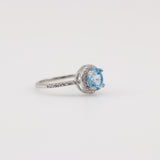 Anillo de Topacio Azul y cubic zirconia - Anillos
