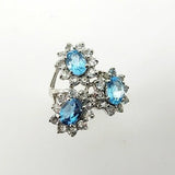Anillo de Topacio Azul y Topacio Blanco - Anillos