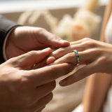 Anillo de Topacio Azul y Topacio blanco elaborado en plata 950 - Anillos
