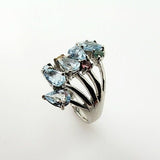 Anillo de Topacio azul y zafiros - Anillos