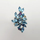 Anillo de Topacio azul, zafiro y amatista - Anillos