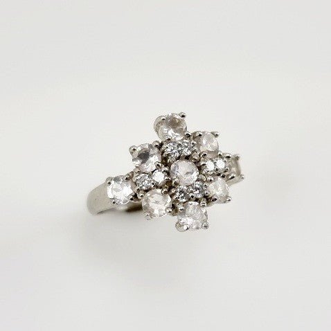 Anillo de topacio blanco y cubic zirconia - Anillos
