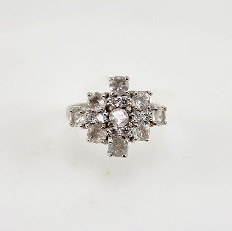 Anillo de topacio blanco y cubic zirconia - Anillos