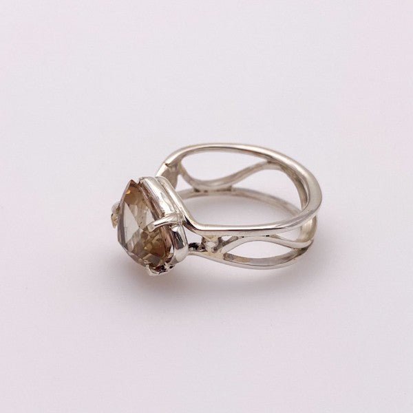 Anillo de Topacio Imperial en Plata 950 Regulable- Anillos
