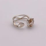 Anillo de Topacio Imperial en Plata 950 con diseño regulable. - Anillos