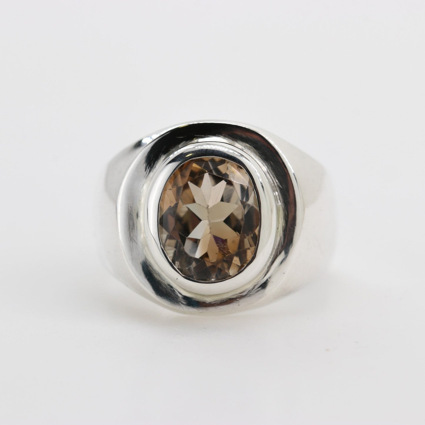 Anillo de Topacio Imperial Naranja y Azul- Anillos