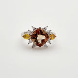 Anillo de Topacio Imperial, citrino y cubic zirconia - Anillos