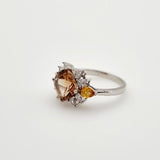 Anillo de Topacio Imperial, citrino y cubic zirconia - Anillos