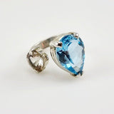 Anillo de Topacio Imperial y Topacio Azul vista lateral I Anillos