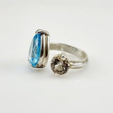 Anillo de Topacio Imperial y Topacio Azul I Anillos