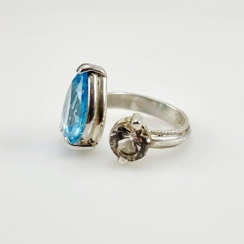Anillo de Topacio Imperial y Topacio Azul I Anillos