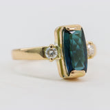 Anillo de Turmalina azul y Diamantes en oro 18 - Anillos
