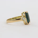 Anillo de Turmalina azul y Diamantes en oro 18 - Anillos
