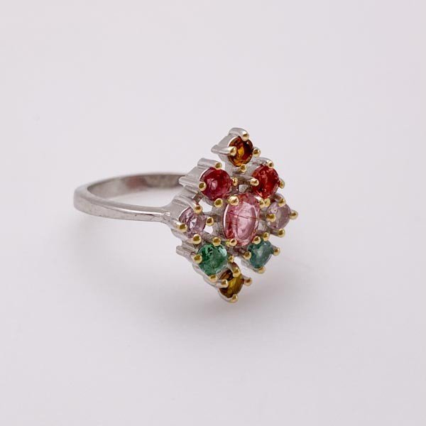 Anillo de Turmalina Multicolor - Anillos