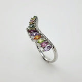 Anillo de Turmalina multicolores y cubic zirconia - Anillos