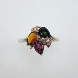 Anillo de Turmalina multicolores y cubic zirconia - Anillos