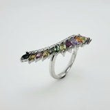 Anillo de Turmalina multicolores y cubic zirconia - Anillos