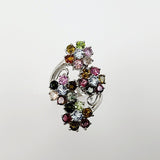 Anillo de Turmalina multicolores y Topacio azul - Anillos
