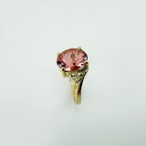 Anillo de Turmalina Rosa y Diamante en oro 18 - Anillos