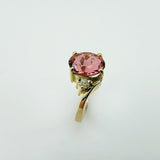 Anillo de Turmalina Rosa y Diamante en oro 18 - Anillos