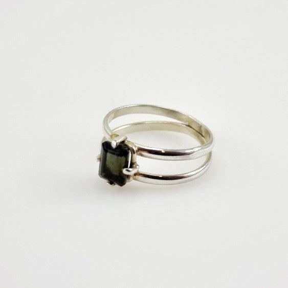 Anillo de Turmalina Verde en Plata 950 Talla 19 - Anillos