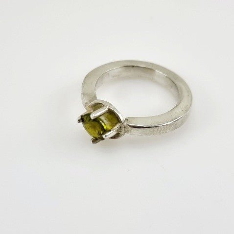 Anillo de Turmalina Verde en Plata 950 Talla 14 - Anillos