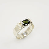 Anillo Turmalina Verde Oscura Plata 950 - Anillos