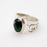 Anillo de Turmalina Verde en Plata 925 Talla 23 - Anillos