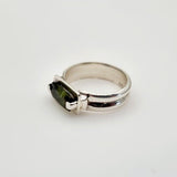 Anillo de Turmalina Verde en Plata 950 Talla 17 - Anillos