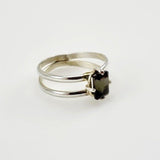 Anillo de Turmalina Verde en Plata 950 pureza absoluta - Anillos