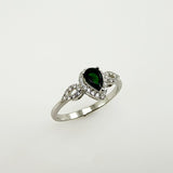Anillo de Turmalina Verde y Cubic Zirconia - Anillos