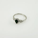 Anillo de Turmalina Verde y Cubic Zirconia - Anillos