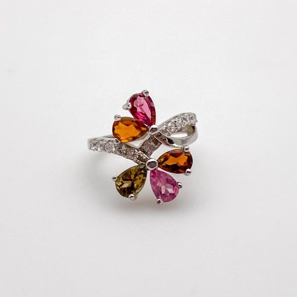Anillo de Turmalina y cubic zirconia - Anillos