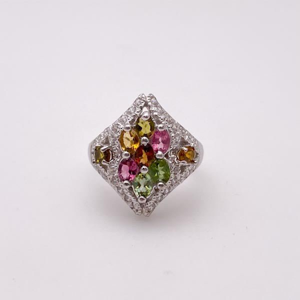 Anillo de Turmalinas multicolores - Anillos