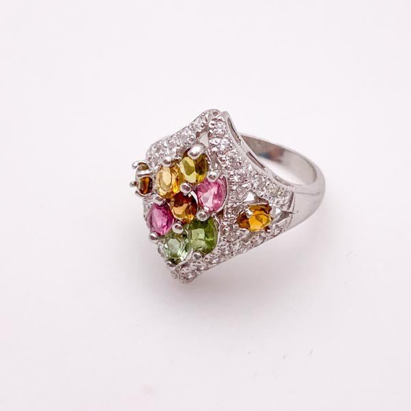 Anillo de Turmalinas multicolores - Anillos