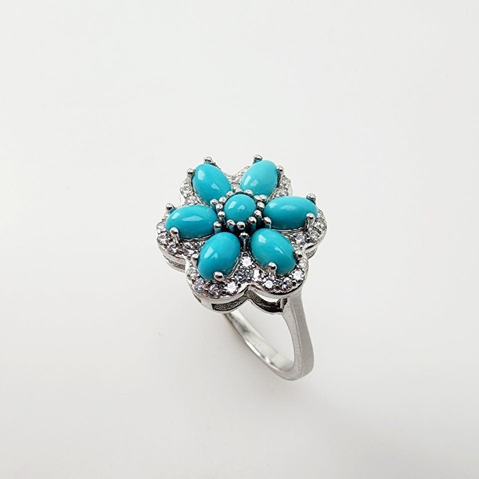 Anillo de Turquesa y cubic zirconia - Anillos